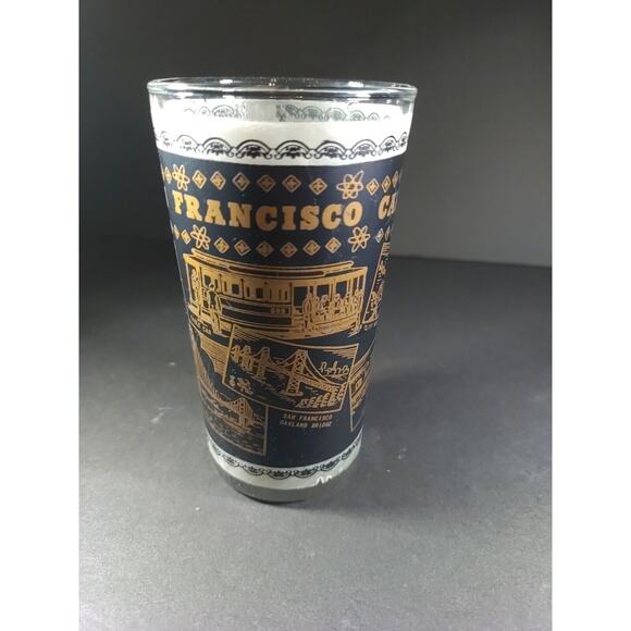 Vintage State Of California San Francisco Frosted Drinking Glass Hazel Atlas... - Picture 7 of 11